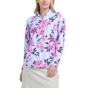 G LIFESTYLE Bamboo Upf 50 Long Sleeve Zip Mock Neck Jacket